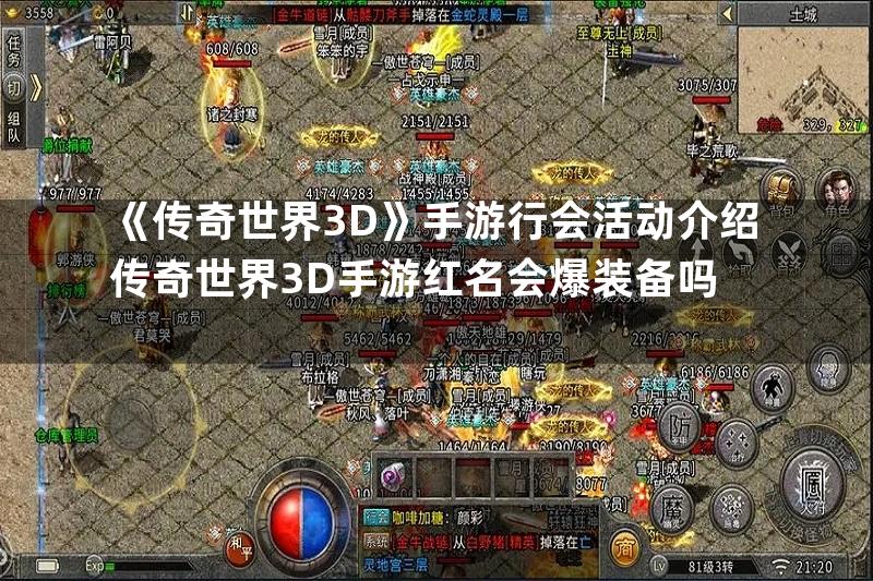 《传奇世界3D》手游行会活动介绍传奇世界3D手游红名会爆装备吗