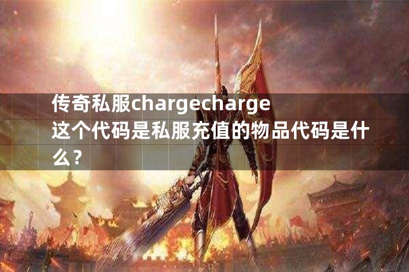 传奇私服chargecharge这个代码是私服充值的物品代码是什么？