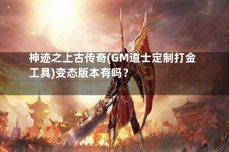 神迹之上古传奇(GM道士定制打金工具)变态版本有吗？