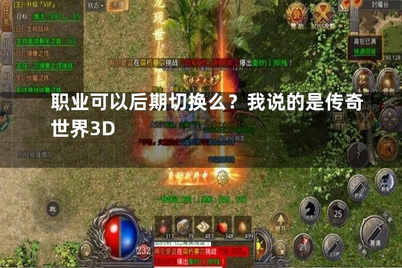 职业可以后期切换么？我说的是传奇世界3D