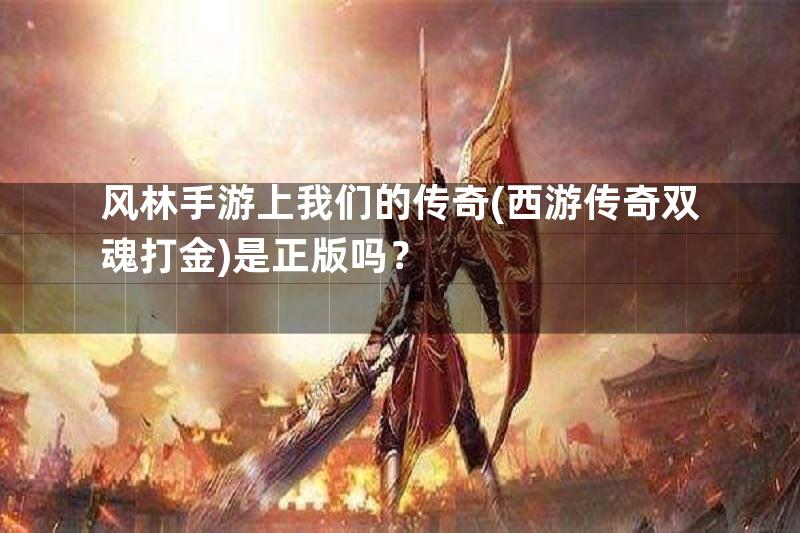 风林手游上我们的传奇(西游传奇双魂打金)是正版吗？